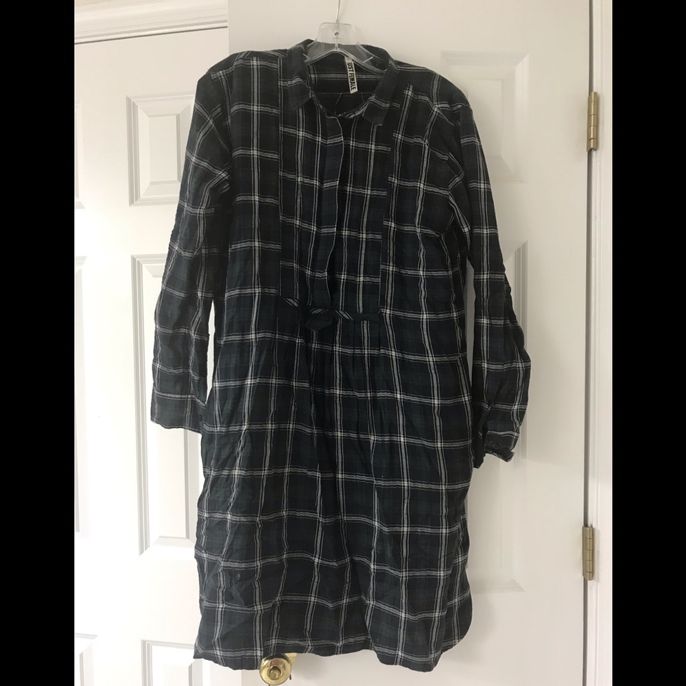 Plaid flannel Just Female shirt dress, Size S